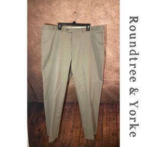 Roudtree & Yorke-Tan Flat Front Dress Pants-46x34-EUC!